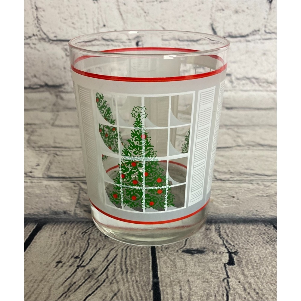 Vintage Waechtersbach Christmas Tree Windowpane Double Old Fashion Glass